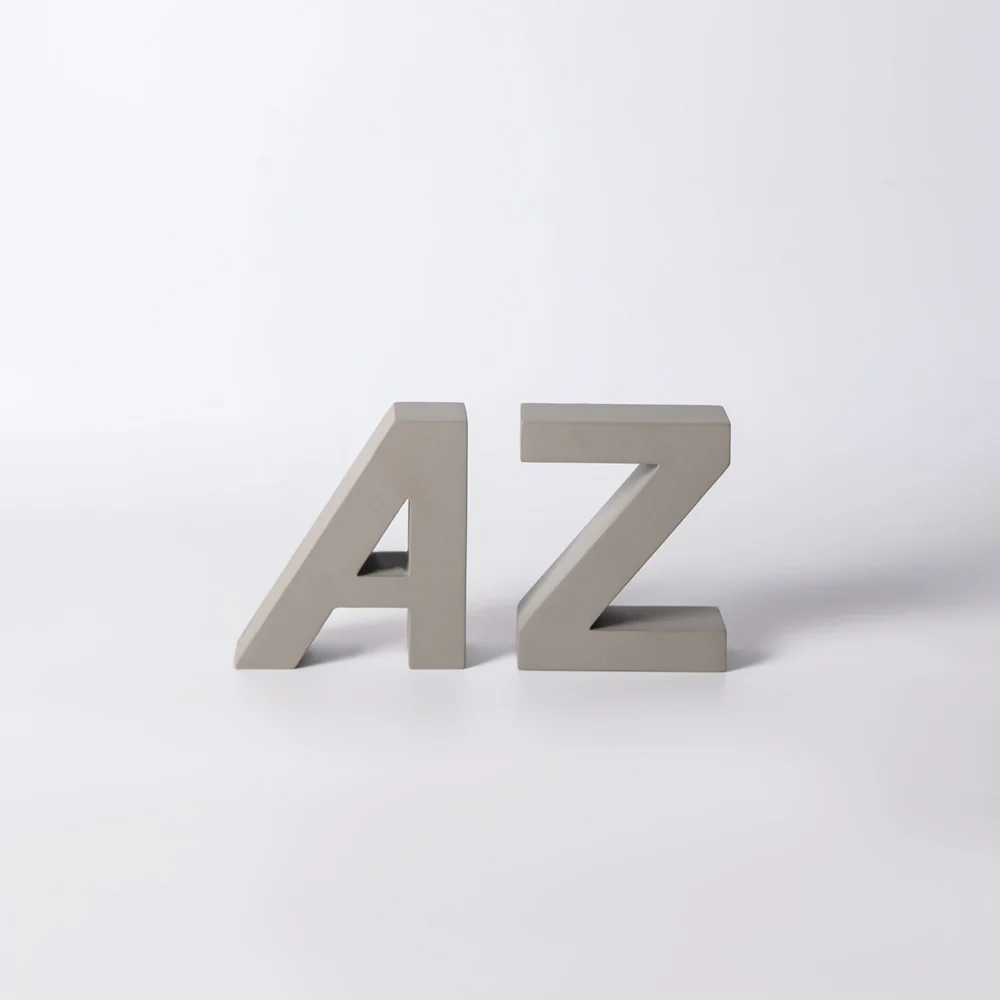 A to Z Concrete Bookends, Set of 2 - Dark Grey - Image 6