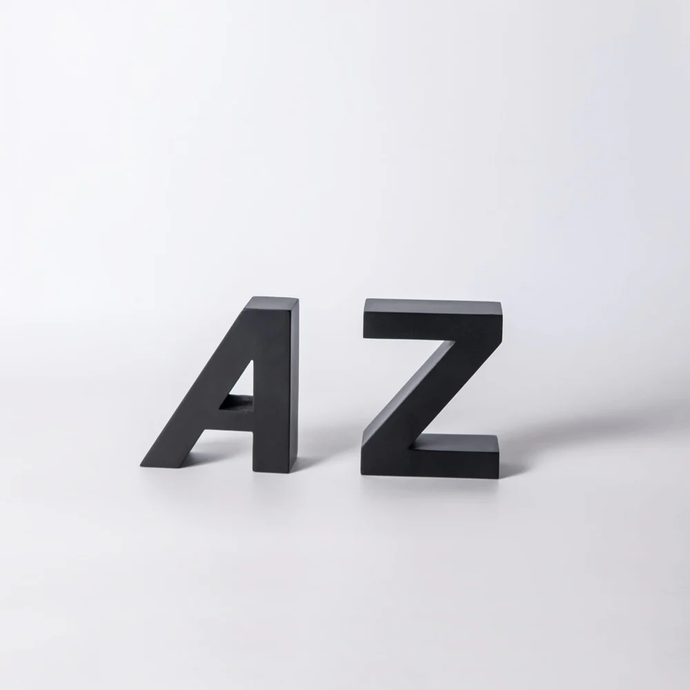A to Z Concrete Bookends, Set of 2 - Black - Image 6