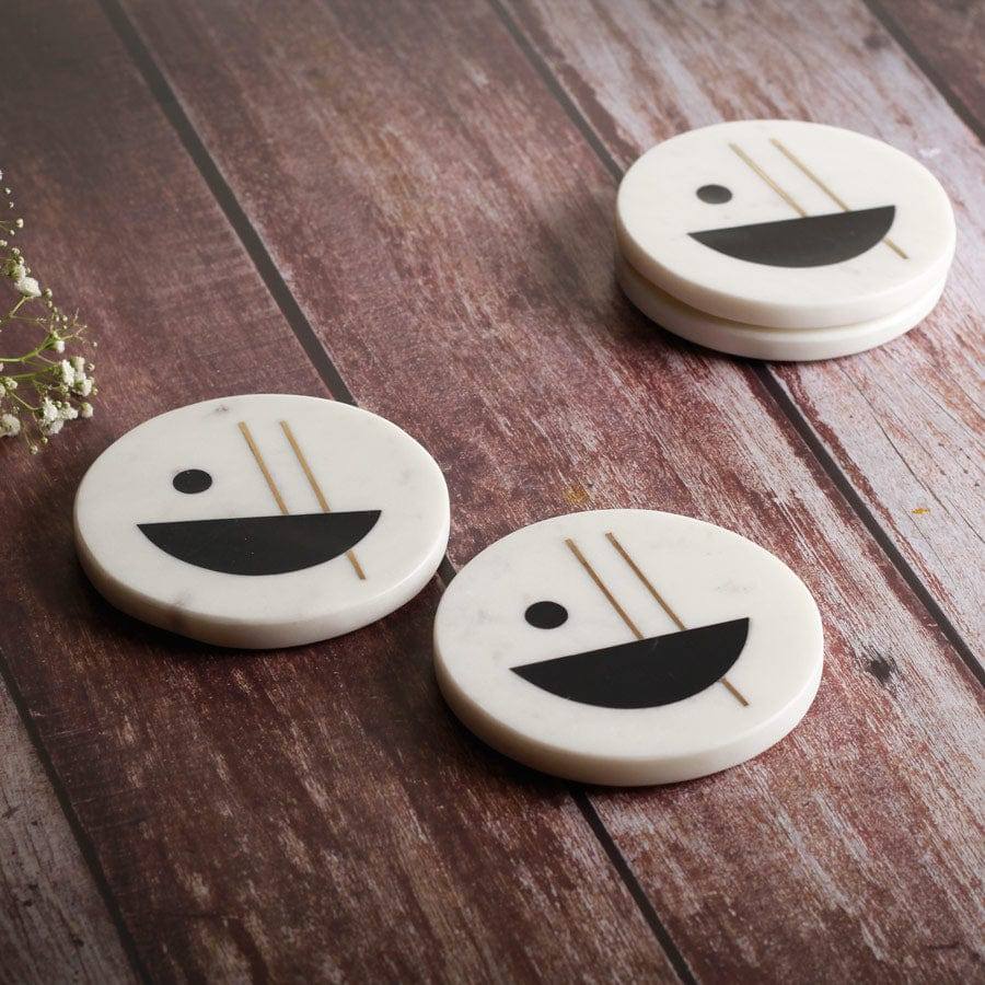 Marble Coasters, Set of 4 - Midnight Moon - Image 2