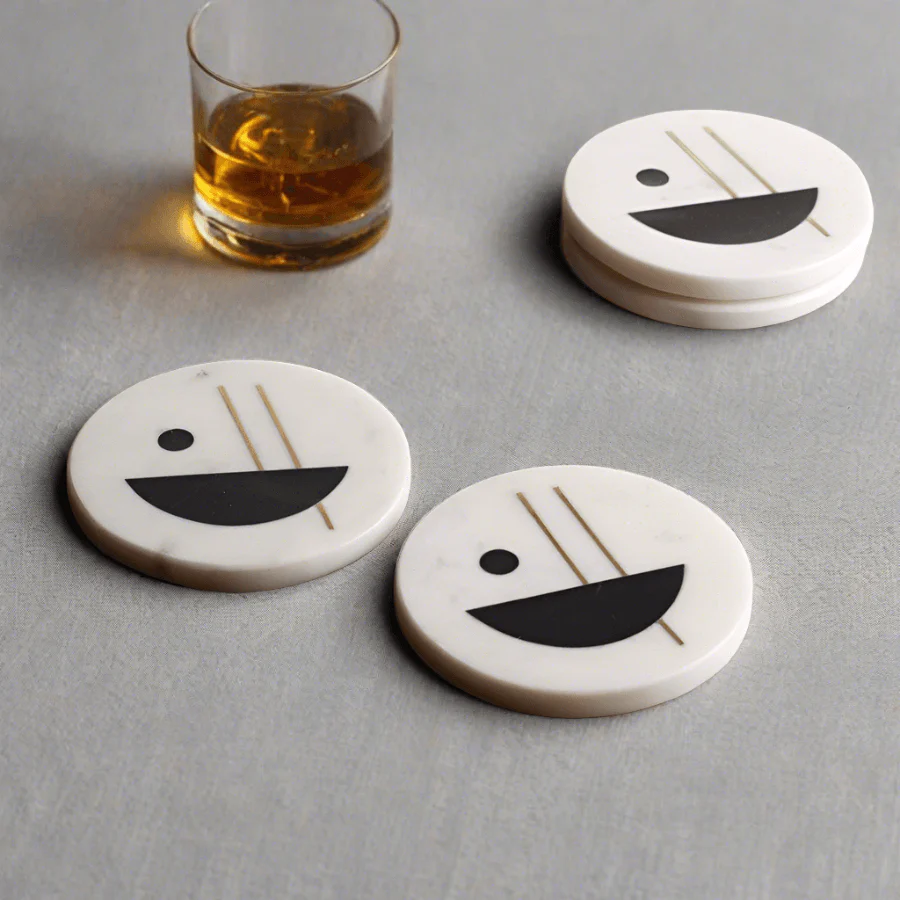 Marble Coasters, Set of 4 - Midnight Moon - Image 4