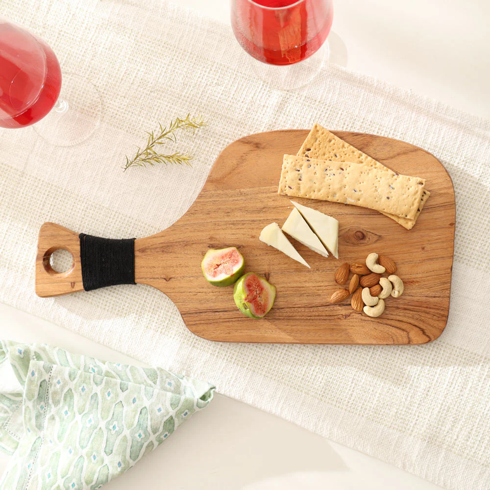 Acacia Wood Paddle Chopping Board - Natural Black - Image 4