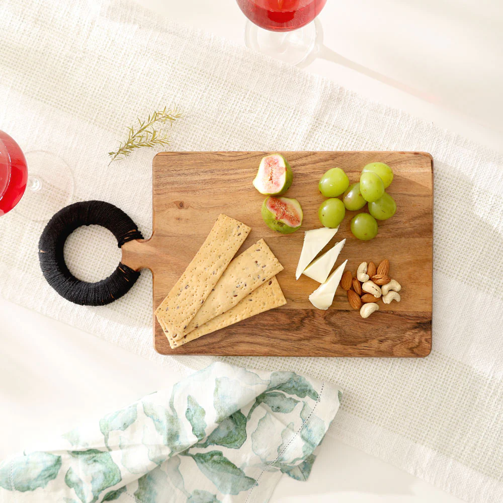 Acacia Wood Rectangular Chopping Board - Natural Black - Image 4