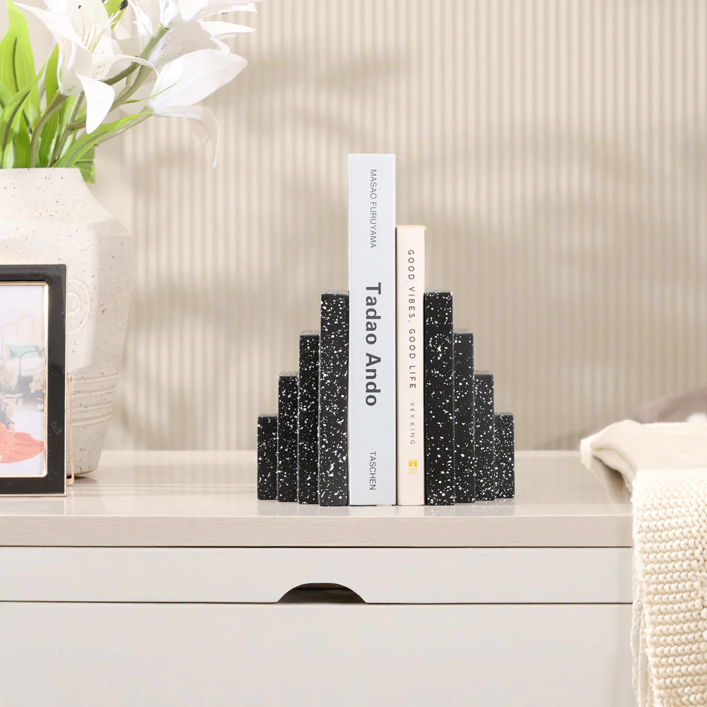 Accordion Bookends, Set of 2 - Speckled Black - Image 7