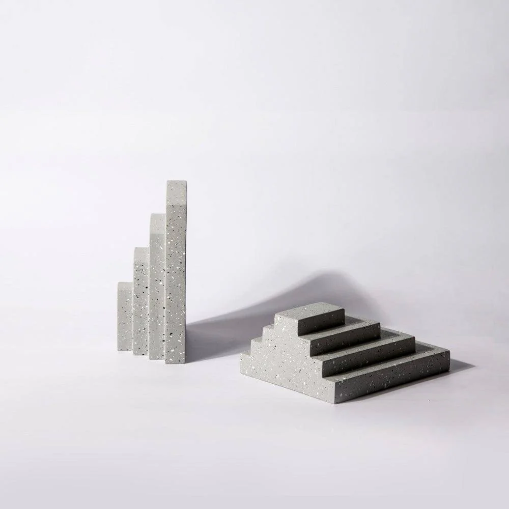 Accordion Bookends, Set of 2 - Speckled Grey - Image 3