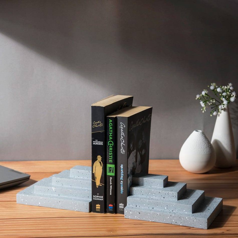 Accordion Bookends, Set of 2 - Speckled Grey - Image 4