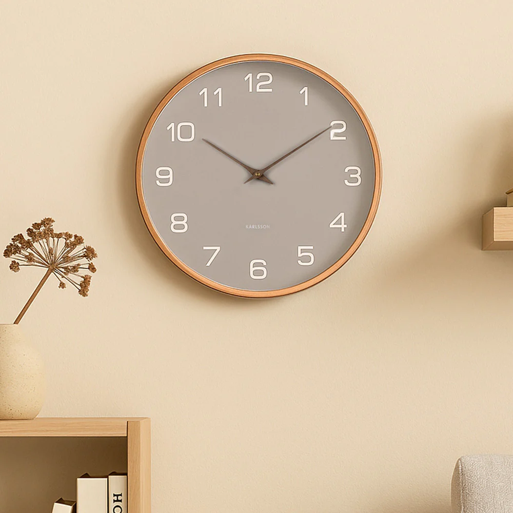 Acento Wall Clock 40cm - Grey