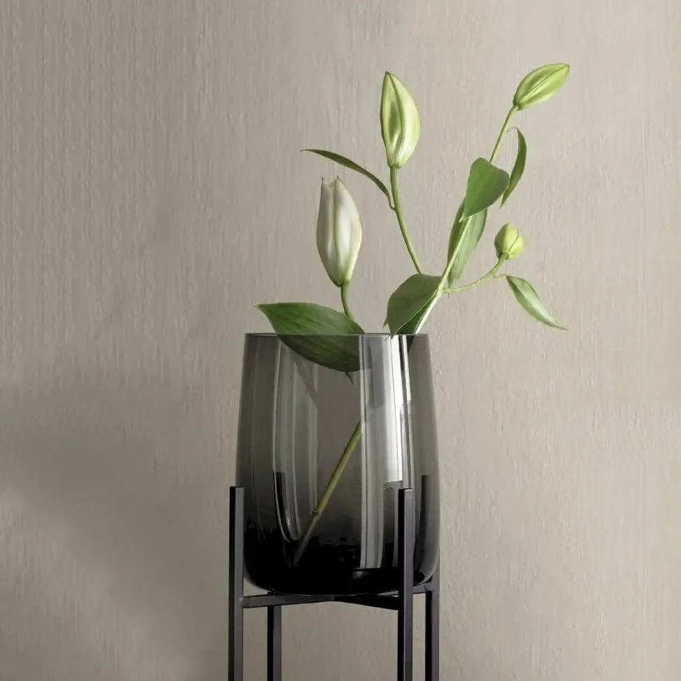 Ajana Glass Vase Large - Grey - Image 4