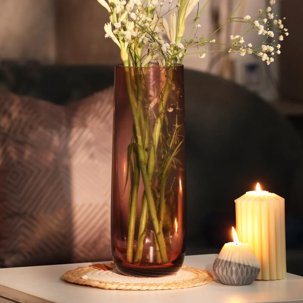 Ajana Glass Vase Tall - Berry - Image 4