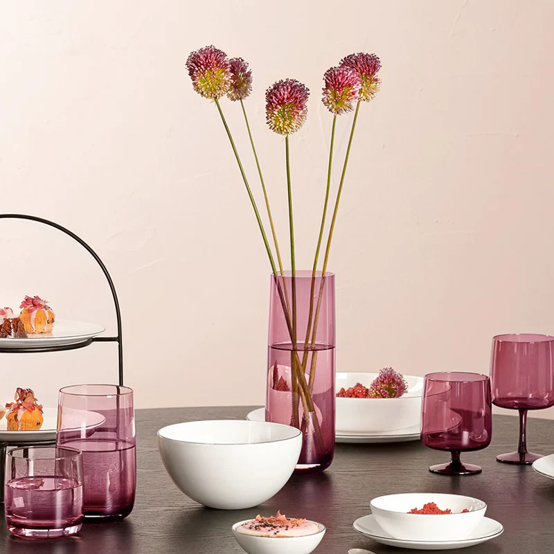 Ajana Glass Vase Tall - Berry - Image 5