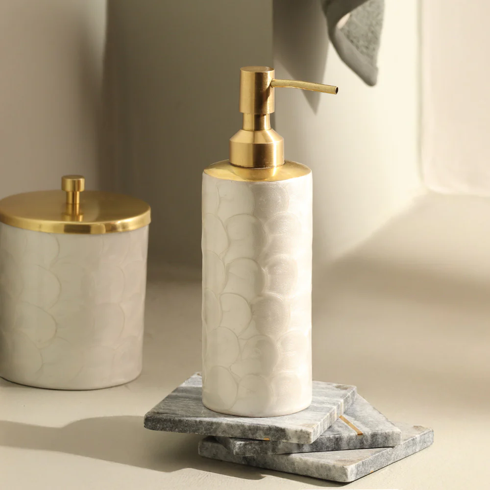 Alba Soap Dispenser - White Gold - Image 2