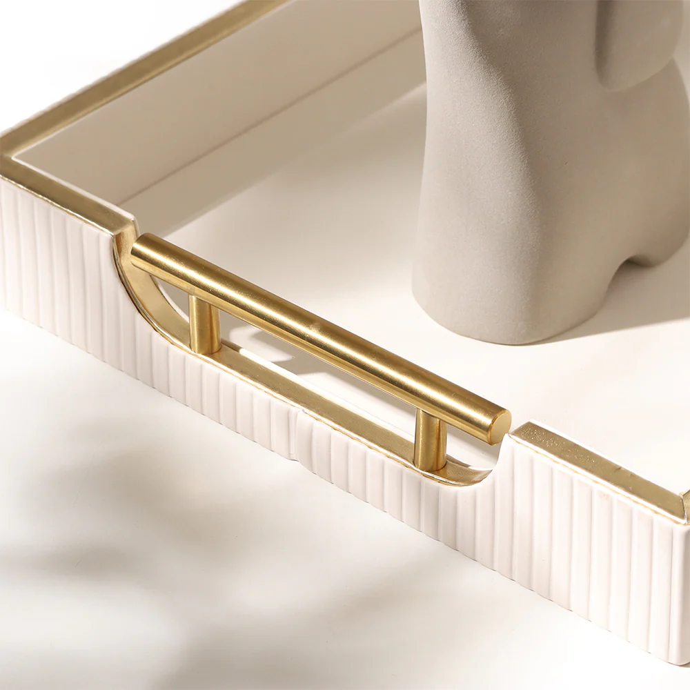 Alden Serving Tray - Ivory & Gold - Image 10