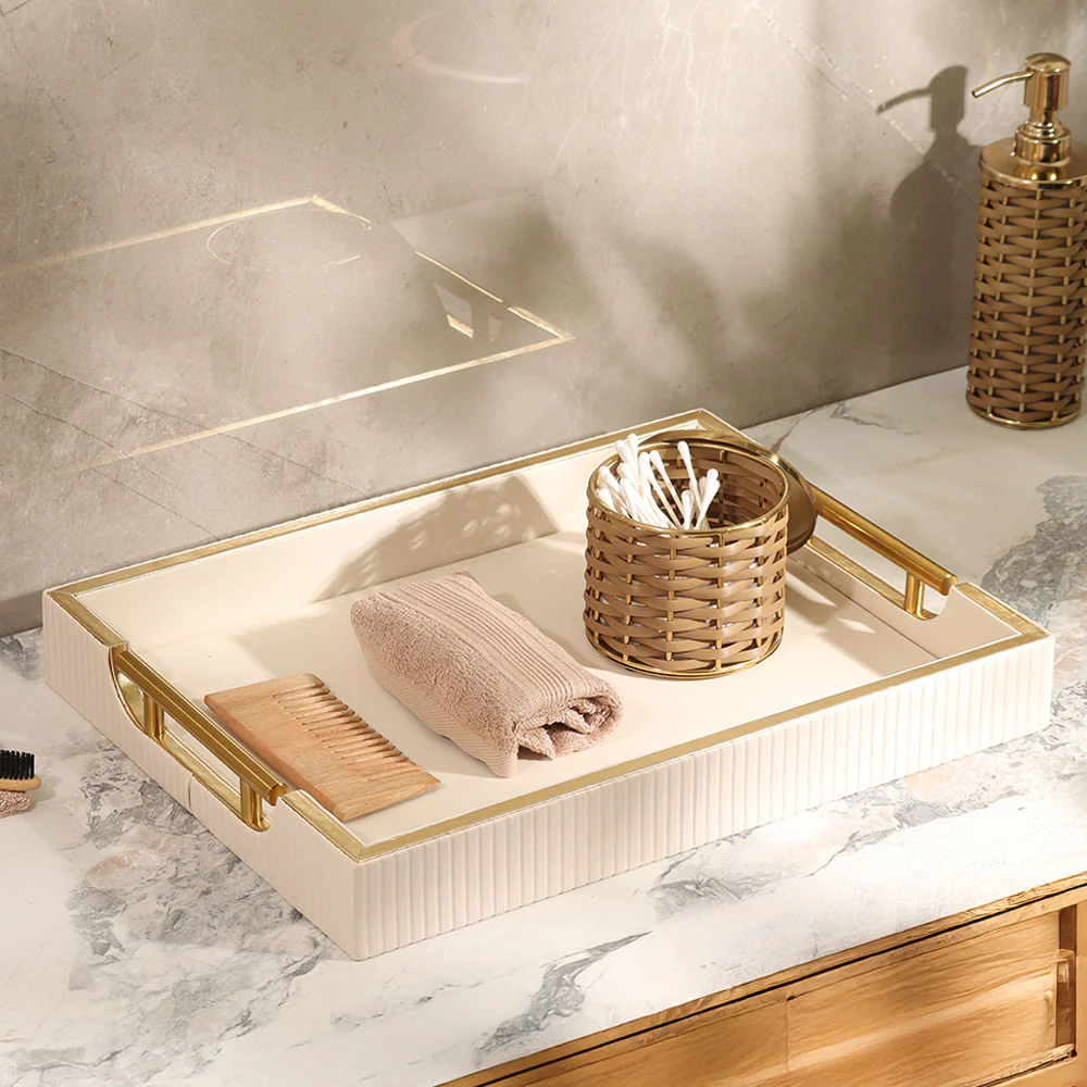 Alden Serving Tray - Ivory & Gold - Image 2