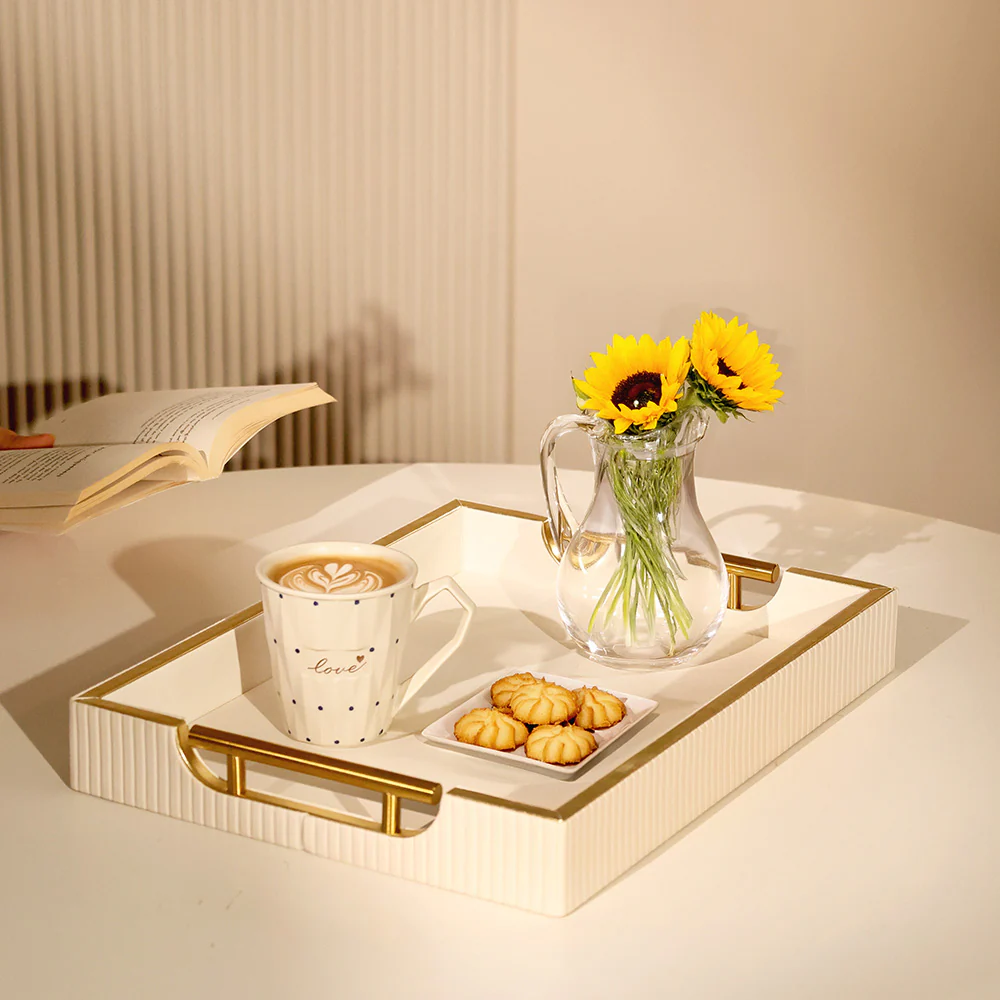 Alden Serving Tray - Ivory & Gold - Image 6