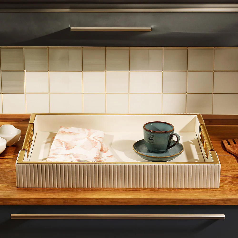 Alden Serving Tray - Ivory & Gold - Image 8
