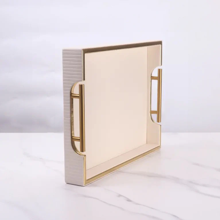 Alden Serving Tray - Ivory & Gold - Image 9
