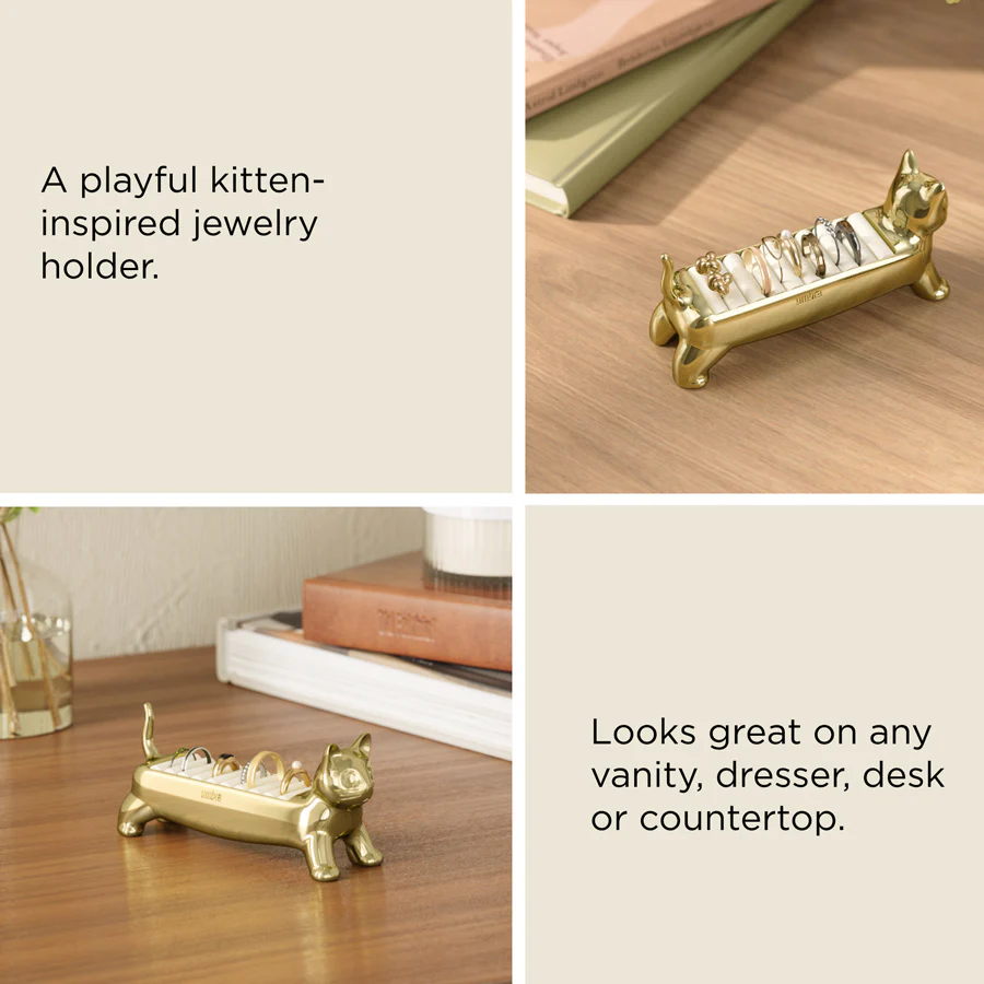 Ali Cat Ring Holder - Brass - Image 7