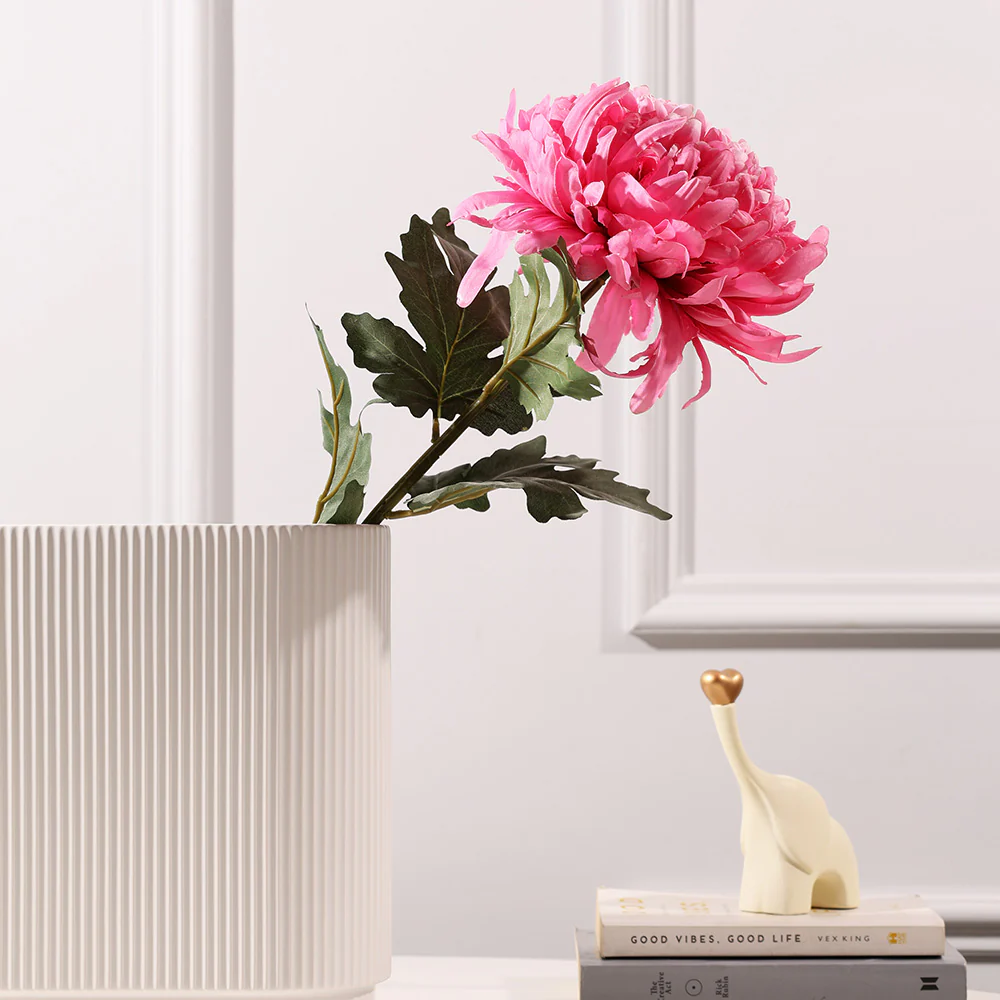 Allouise Chrysanthemum Faux Stem - Crimson - Image 3
