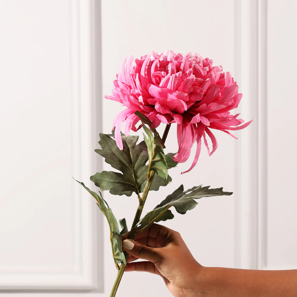 Allouise Chrysanthemum Faux Stem - Crimson - Image 4