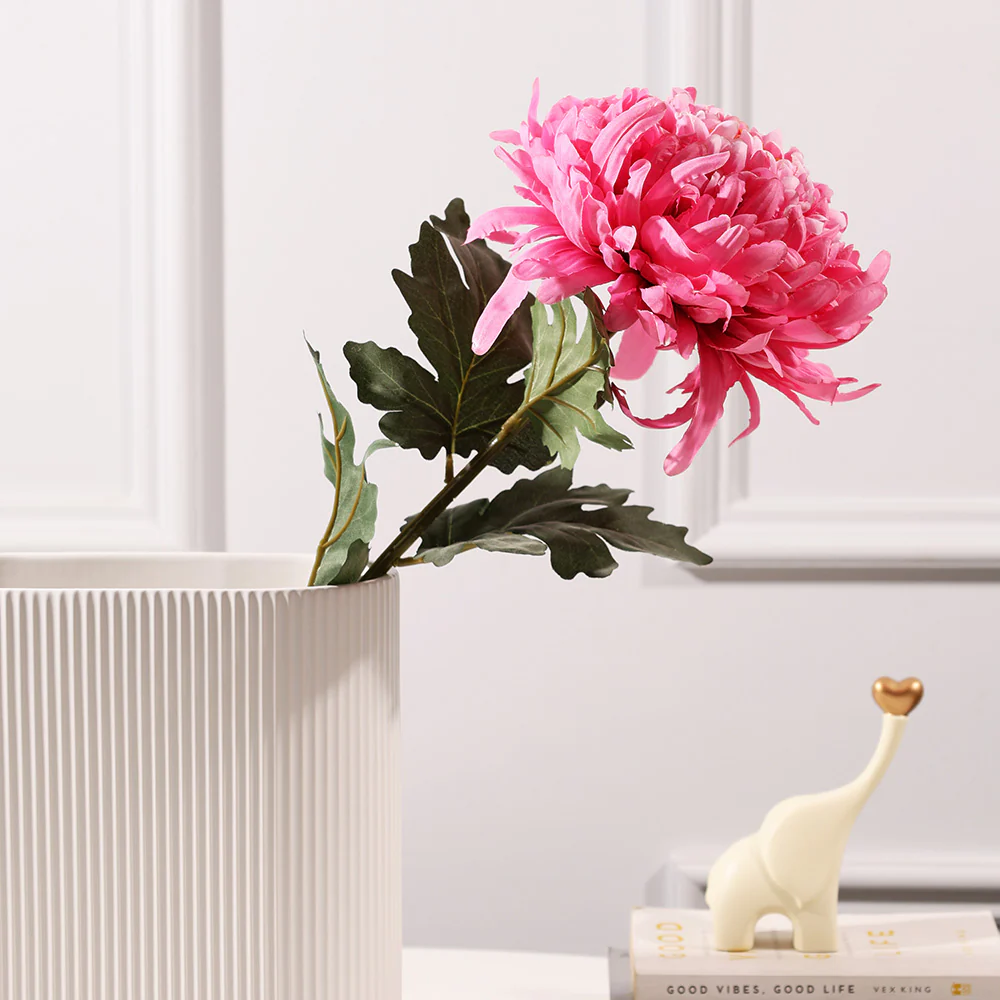 Allouise Chrysanthemum Faux Stem - Crimson - Image 5