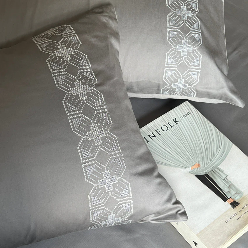 Allure Dreams Cotton Bedsheet Set - Slate - Image 2