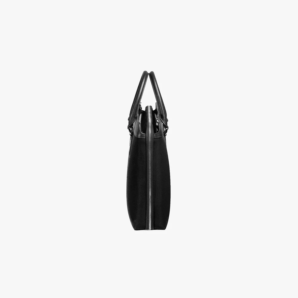 Alpha Leather-Trimmed Briefcase - Black - Image 11