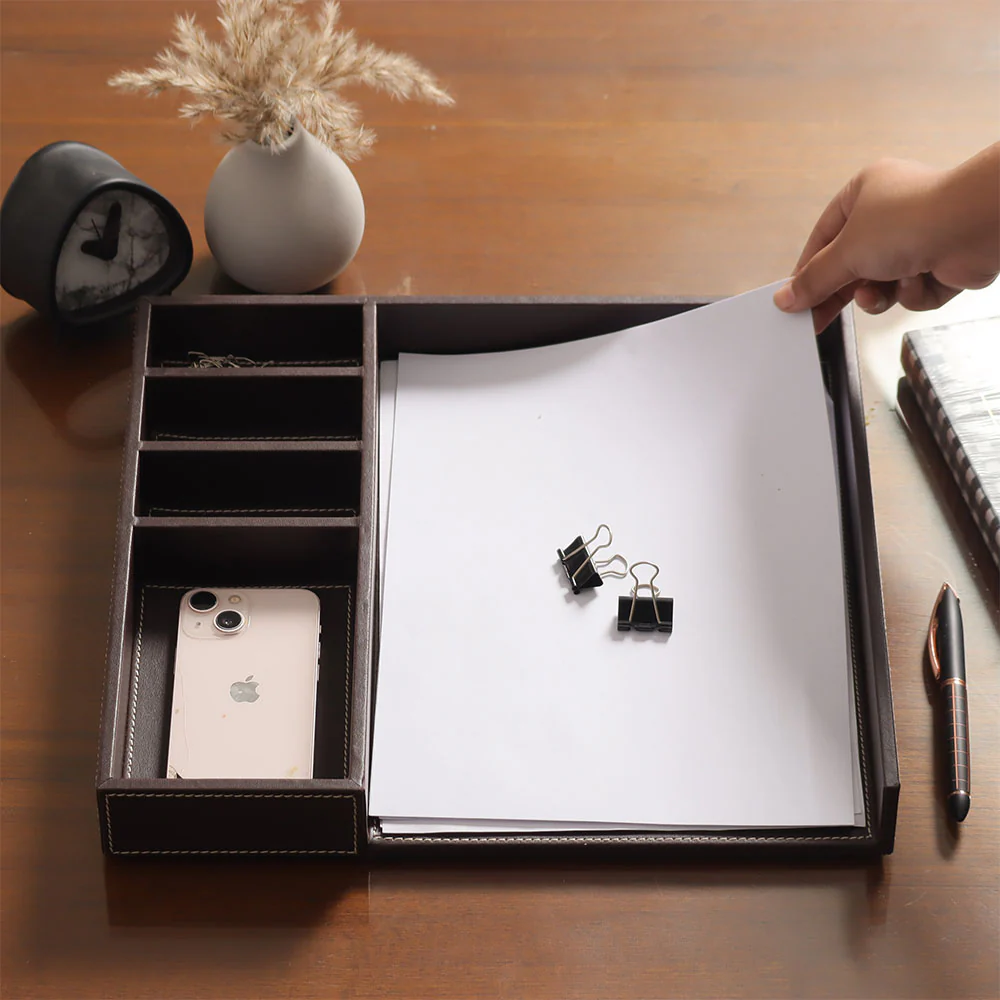 Alto Desk Organiser - Coffee Brown - Image 3