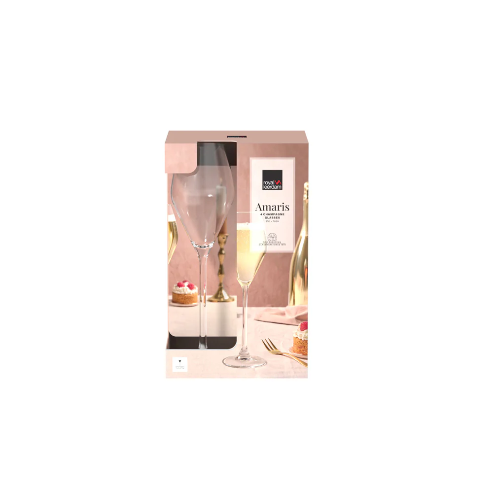 Amaris Flute Glasses 200ml, Set of 4 - Image 6