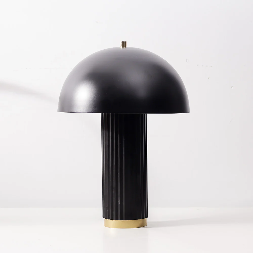 Amden Ribbed Table Lamp Large - Black Gold - Image 3