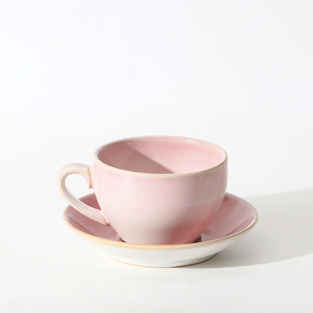 Amici Ceramic Cup and Saucer Set - Light Pink - Image 3