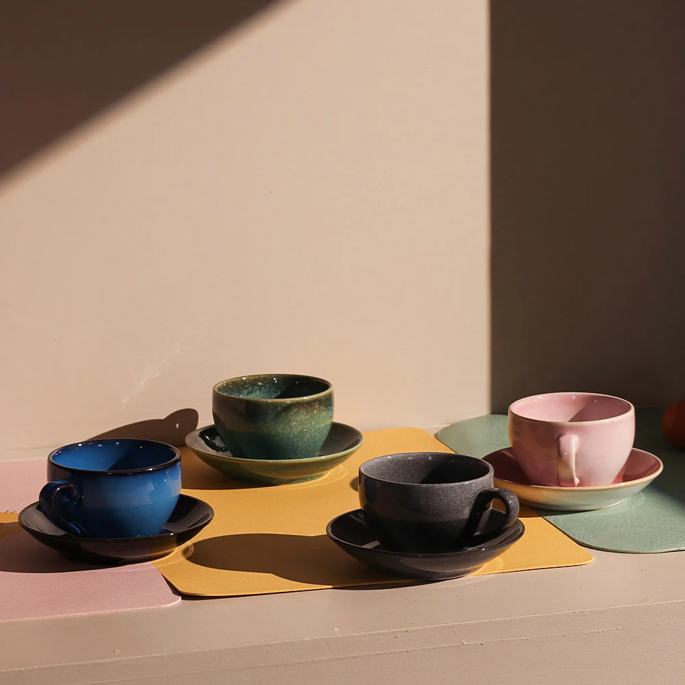 Amici Ceramic Cup and Saucer Set - Light Pink - Image 6