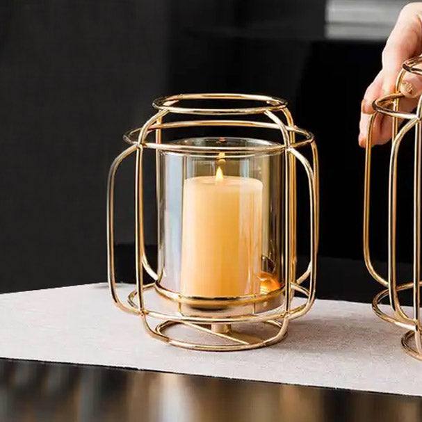 Andrea Wireframe Candle Holder Medium - Gold - Image 3
