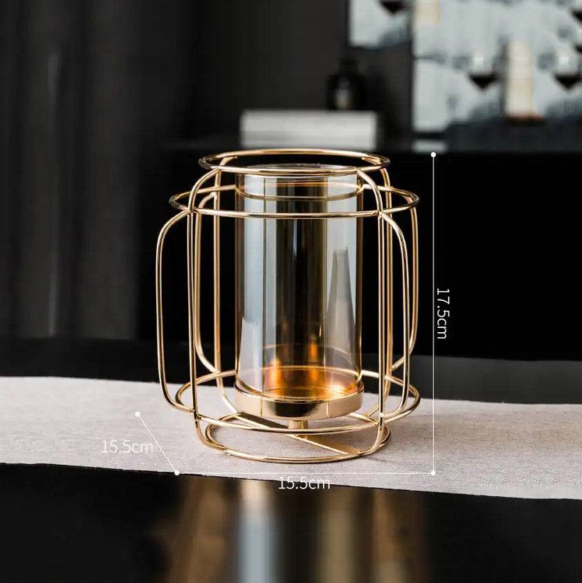Andrea Wireframe Candle Holder Medium - Gold - Image 4