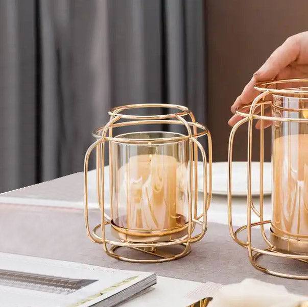 Andrea Wireframe Candle Holder Medium - Gold - Image 5