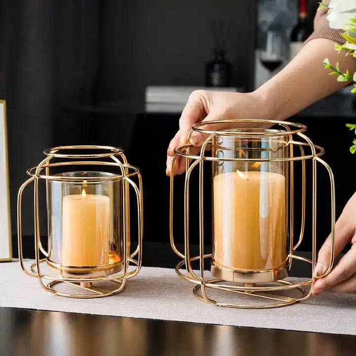 Andrea Wireframe Candle Holder Medium - Gold - Image 6