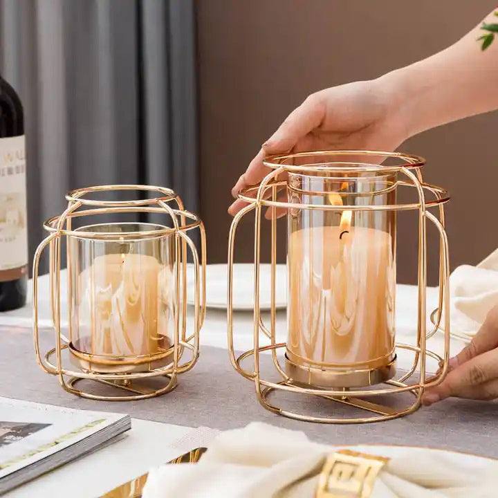 Andrea Wireframe Candle Holder Medium - Gold - Image 7