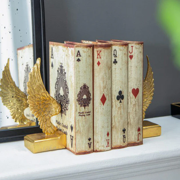 Angel Wings Bookends, Set of 2 - Antique Gold - Image 5