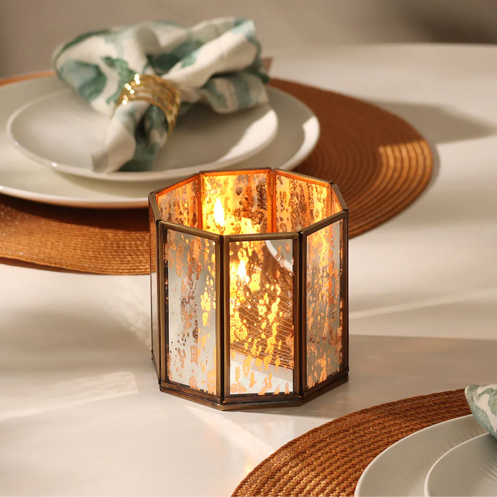 Annette Glass Hurricanes Small, Set of 2 - Tarnished Gold - Image 2