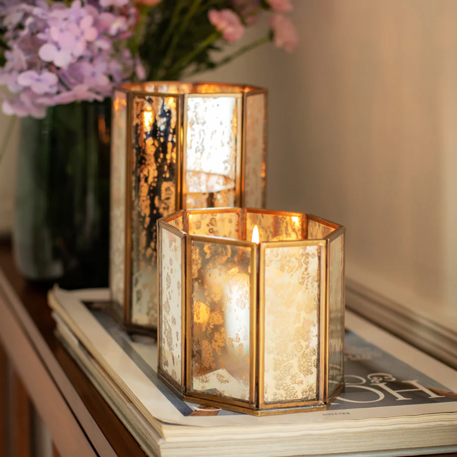Annette Glass Hurricanes Small, Set of 2 - Tarnished Gold - Image 4