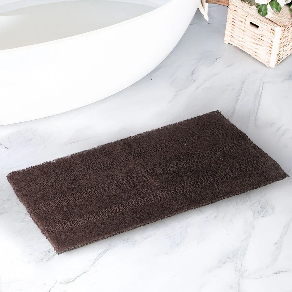 Ansa Striped Reversible Loop-Tufted Bathmat - Brown - Image 5