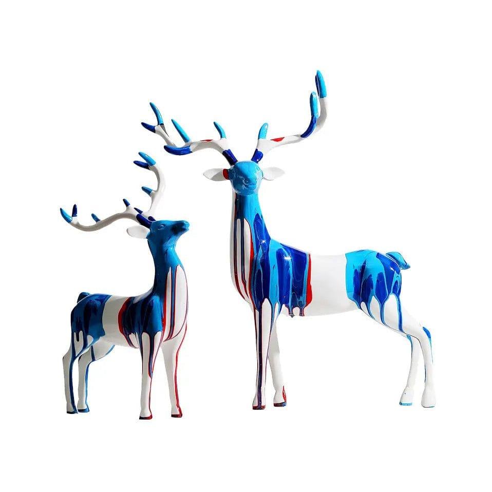 Antler Decorative Sculptures, Set of 2 - Splash Blue - Image 2