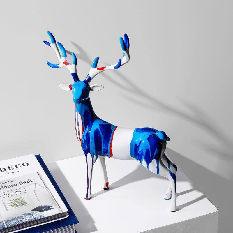Antler Decorative Sculptures, Set of 2 - Splash Blue - Image 4