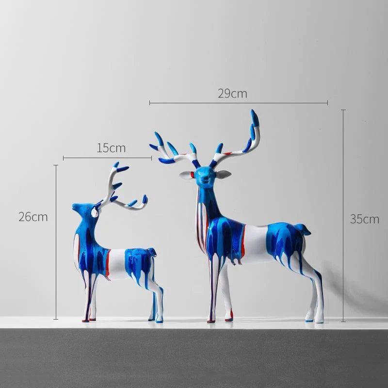 Antler Decorative Sculptures, Set of 2 - Splash Blue - Image 5
