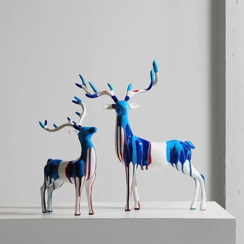Antler Decorative Sculptures, Set of 2 - Splash Blue - Image 7