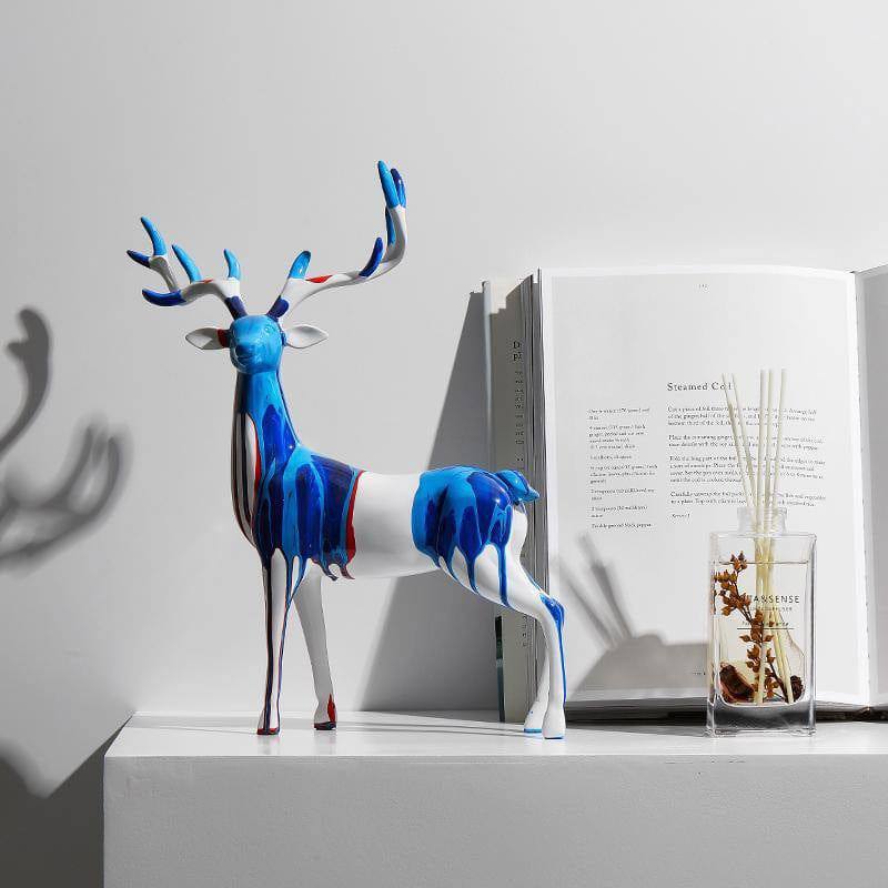 Antler Decorative Sculptures, Set of 2 - Splash Blue - Image 8