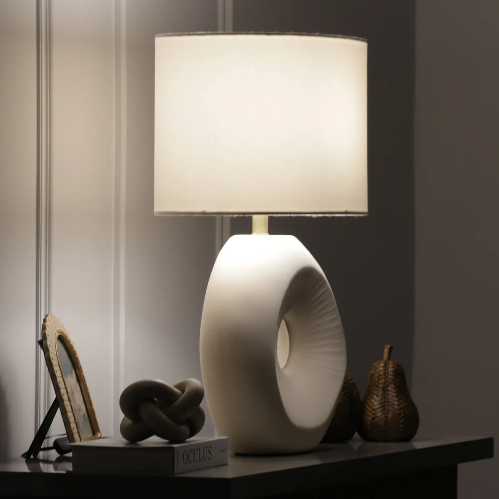 Anya Ceramic Table Lamp XL - White - Image 7