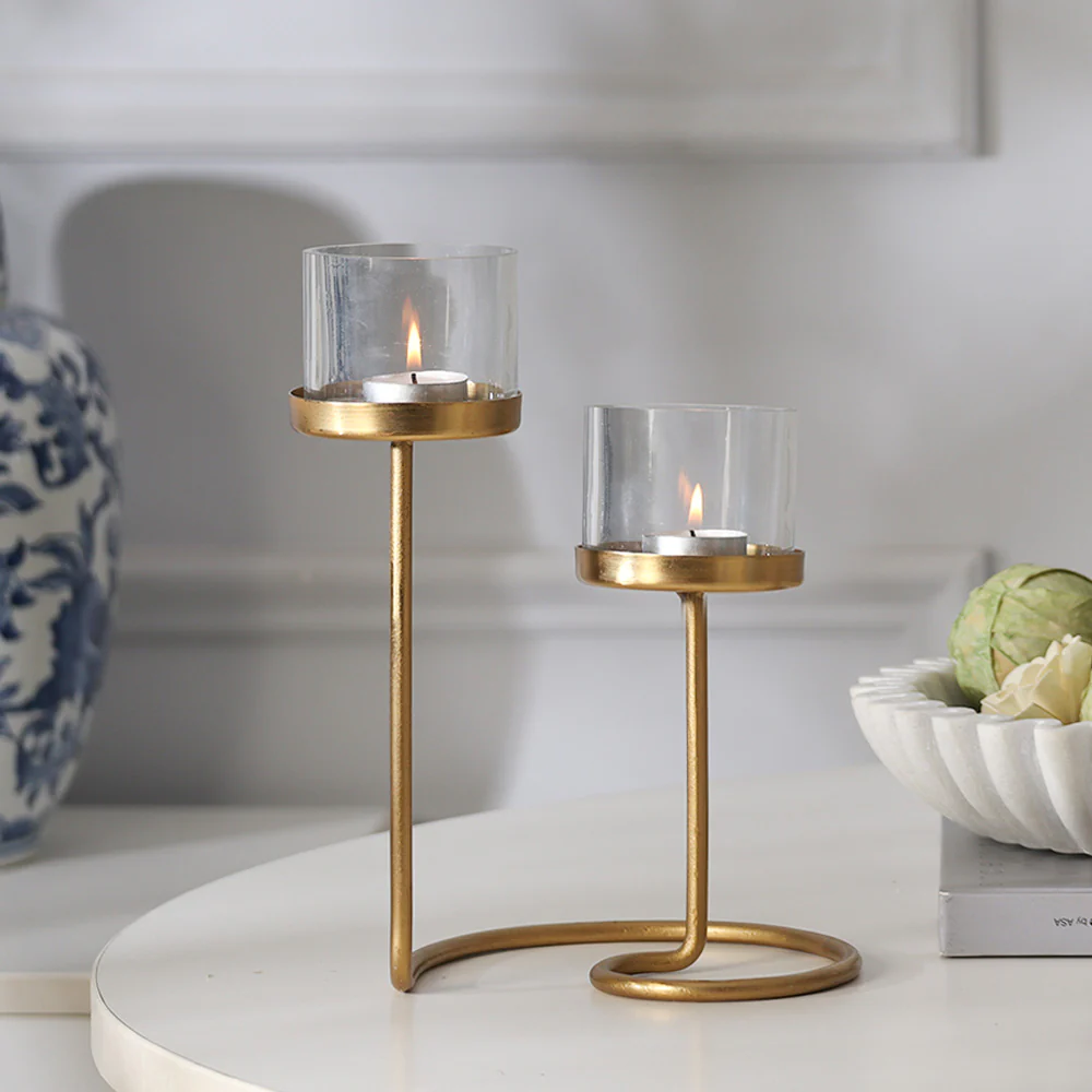 Anya Loop Tealight Holders - Gold - Image 4