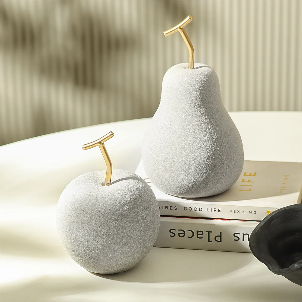 Pear Decorative Accent - Concrete Grey - Image 2