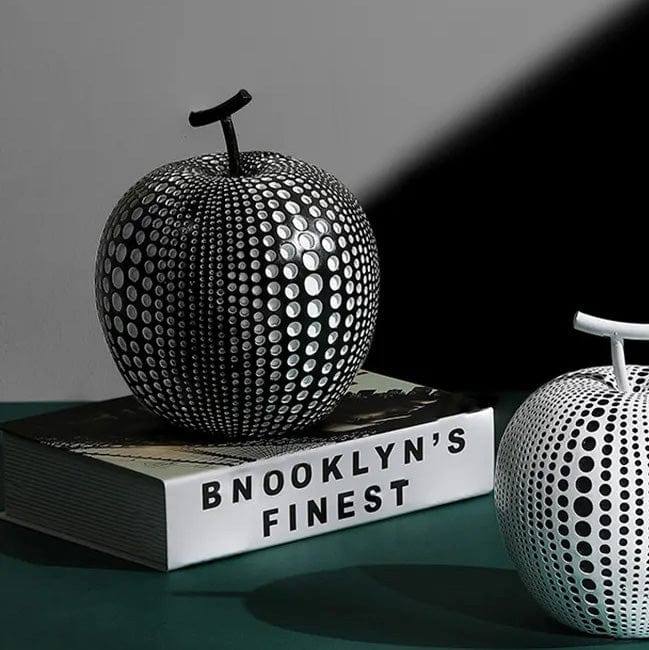 Apple Resin Sculpture - Polka Black - Image 2