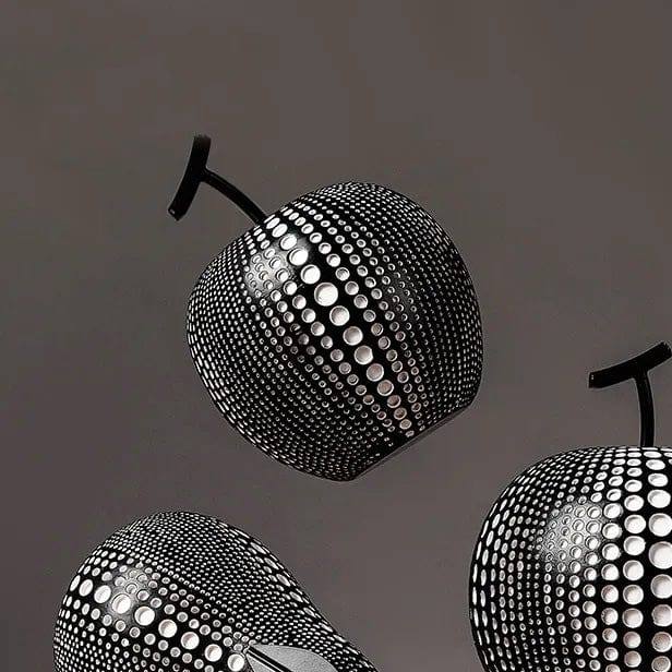 Apple Resin Sculpture - Polka Black - Image 6