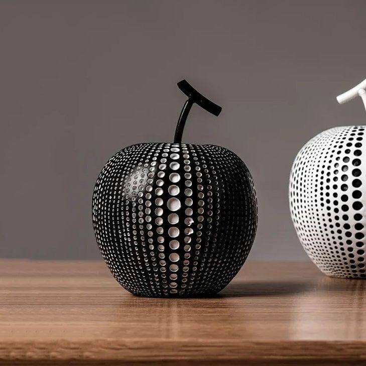 Apple Resin Sculpture - Polka Black - Image 8